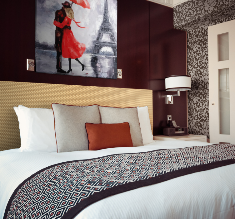 Romantikus párizsi Ölelés vászon elegáns - TenStickers