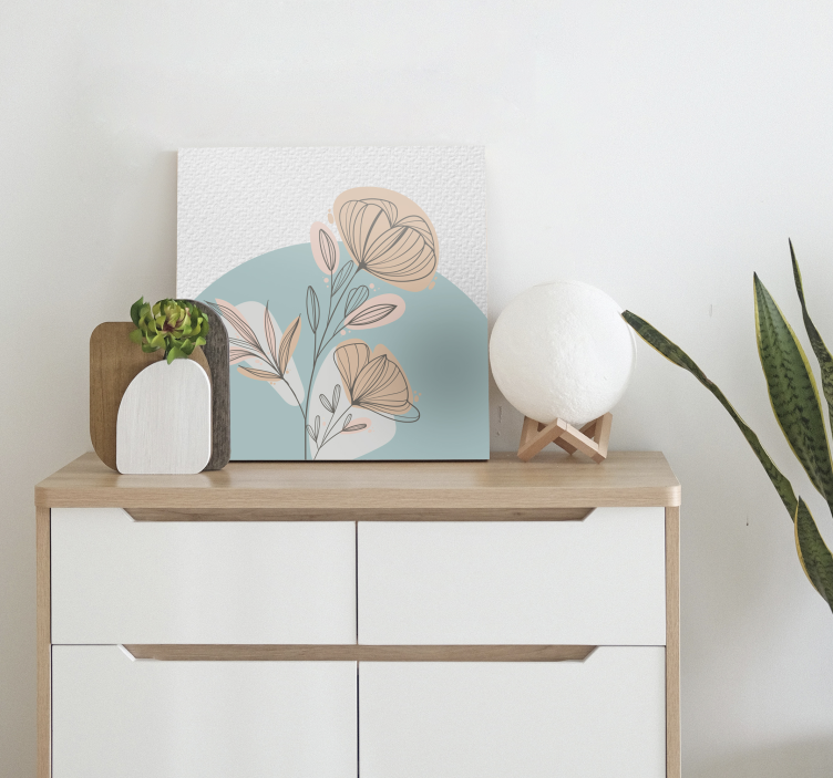 Stilizált, elegáns elrendezés vászon virágok és növények - TenStickers