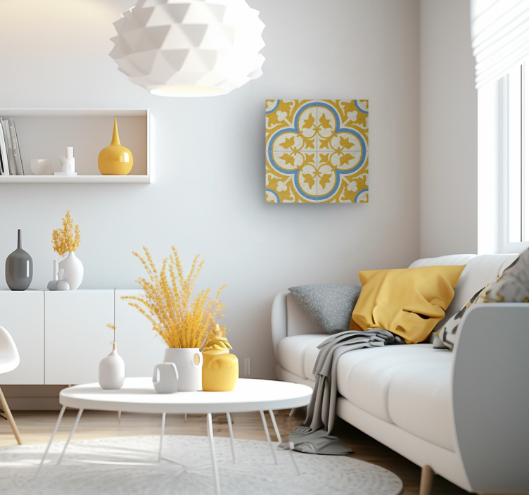 táblázatok szüret sárga hidraulikus csempe - TenStickers