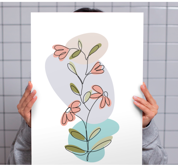 Botanikai virágkompozíció vászon virágok és növények - TenStickers