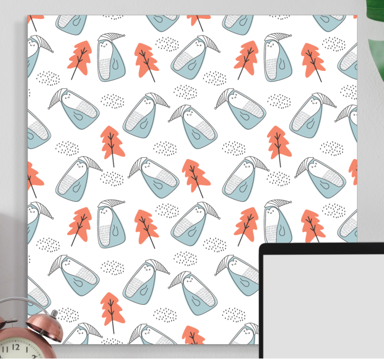 Cuki állatos minta vászon egyéb virágok és növények - TenStickers