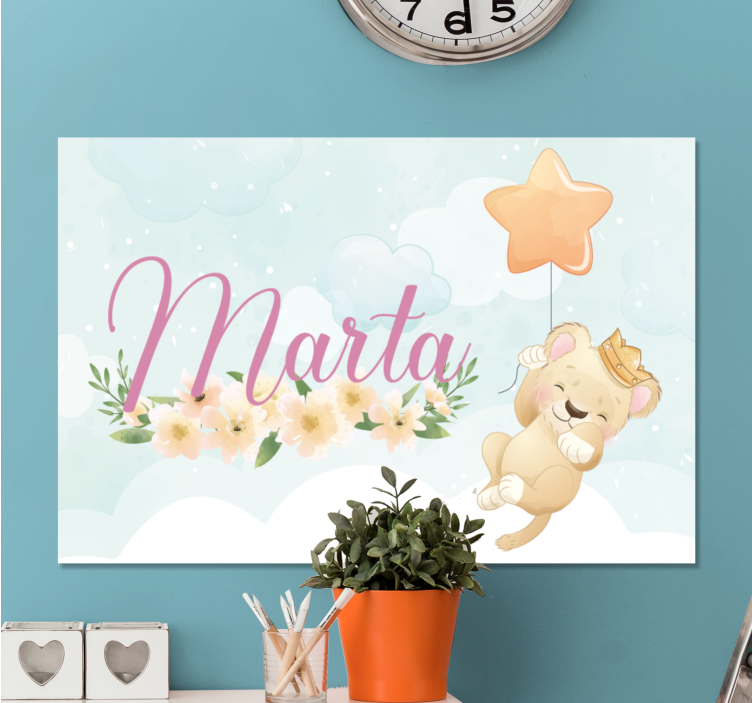 Cuki oroszlán léggömb vászon Óvoda - TenStickers