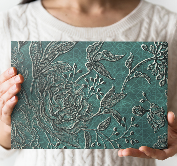 Elegáns botanikai kompozíció vászon virágok és növények - TenStickers