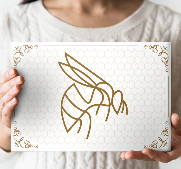 Elegáns méh illusztráció vászon hálószobába - TenStickers