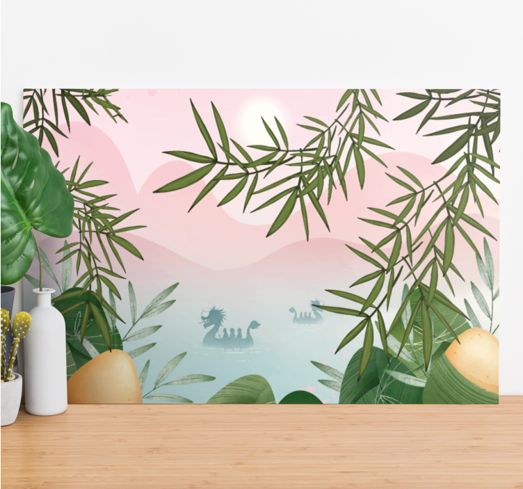 Erdei bambusz "kínai stílusú" tájvászon - TenStickers