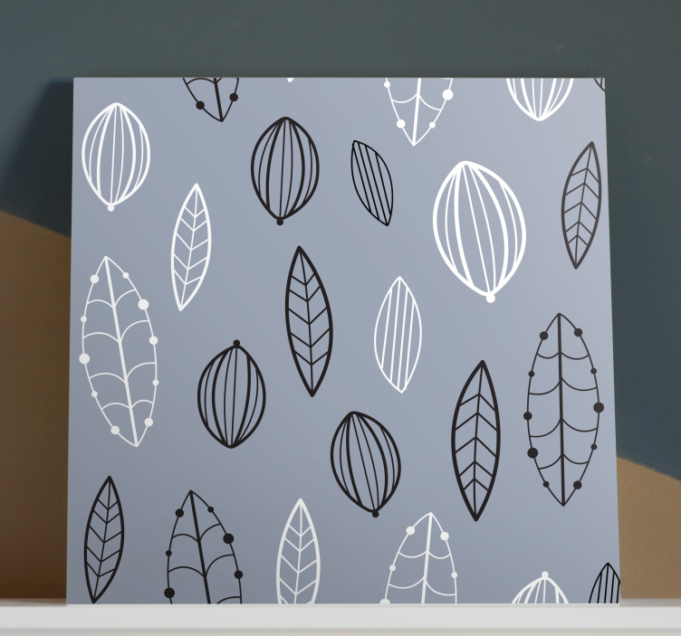 Nordic leaf pattern art print - TenStickers