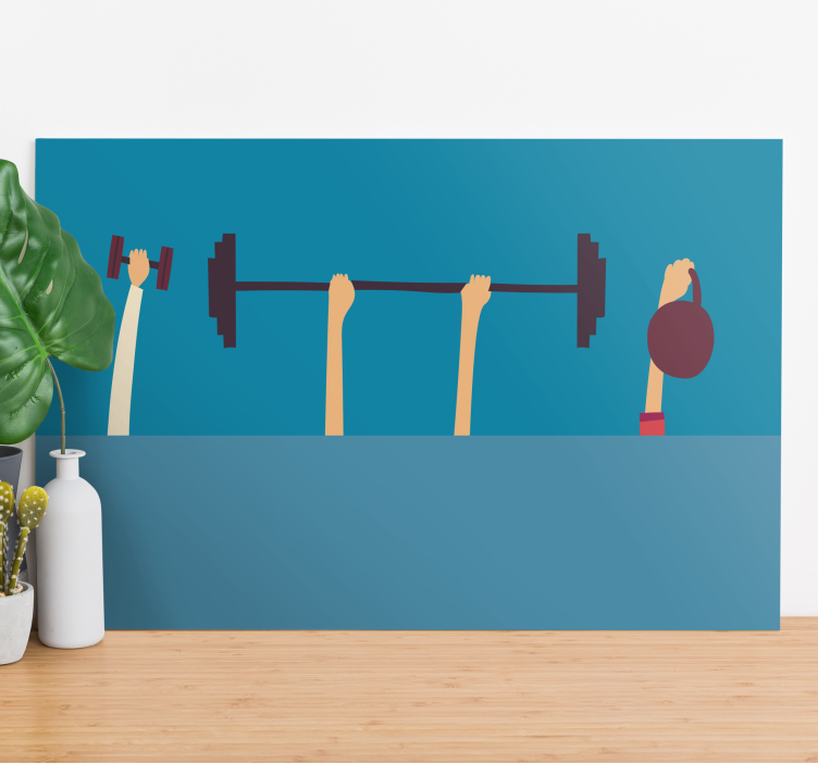 Fitness eszközök kezei vászon sport - TenStickers