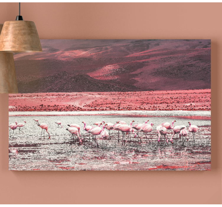 Flamingók a víz mellett - táblázatok madár - TenStickers