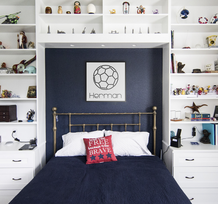 Névvel ellátott futballlabda vászon tizenéves - TenStickers