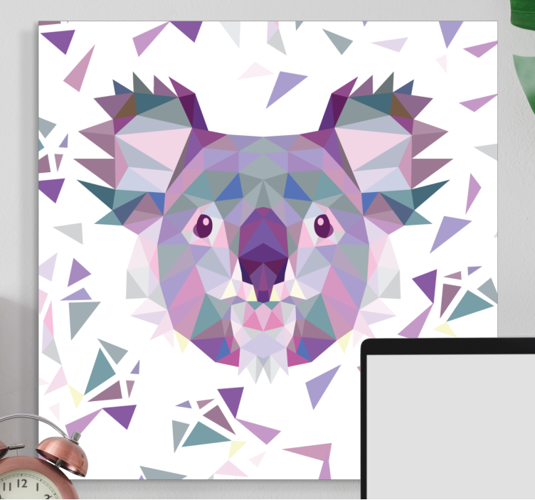 Geometrikus koala fej vászon ló - TenStickers