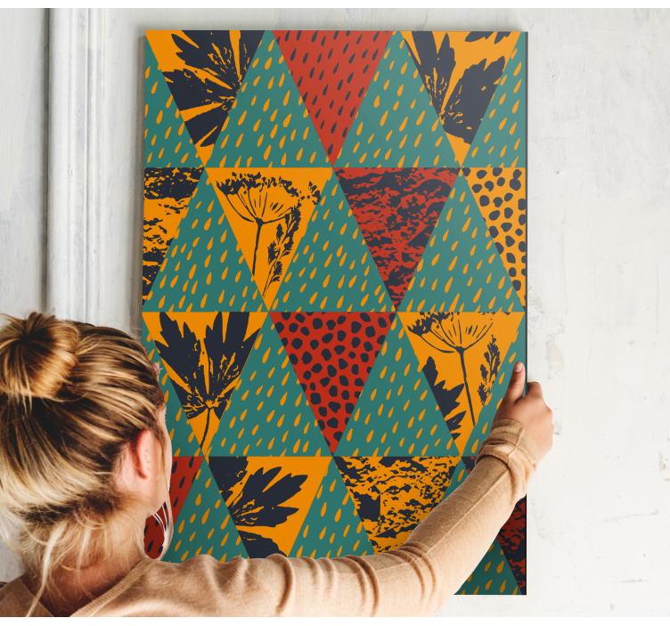 Geometrikus virágmintás vászon geometriai - TenStickers