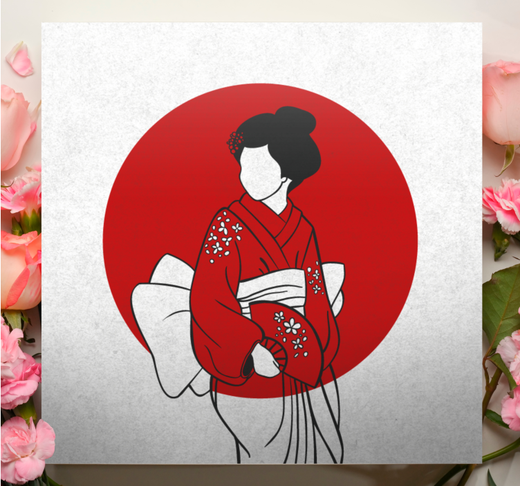 Hagyományos kimono elegancia vászon oriental - TenStickers