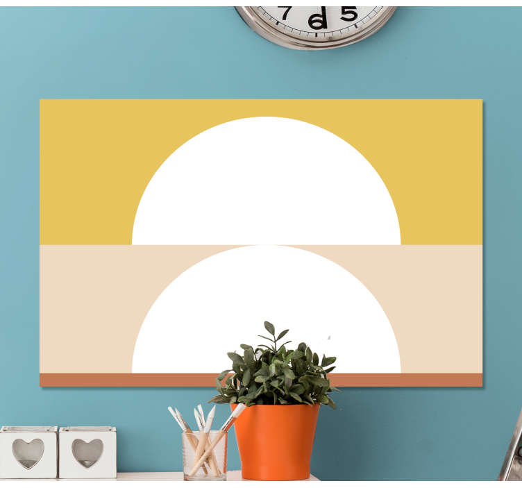 Két félkör alakú geometriai művészet geometriai vászon - TenStickers