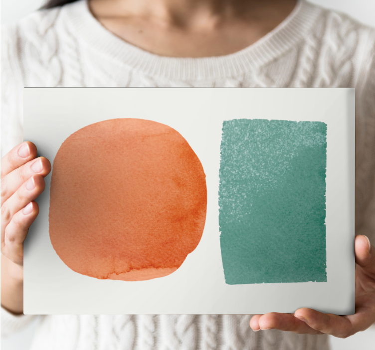 Kör és téglalap alakú akvarellák vászon absztrakt - TenStickers