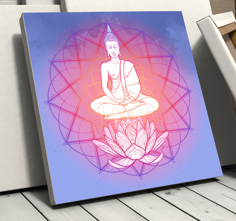 Buddha meditál mandala vászon művészet - TenStickers