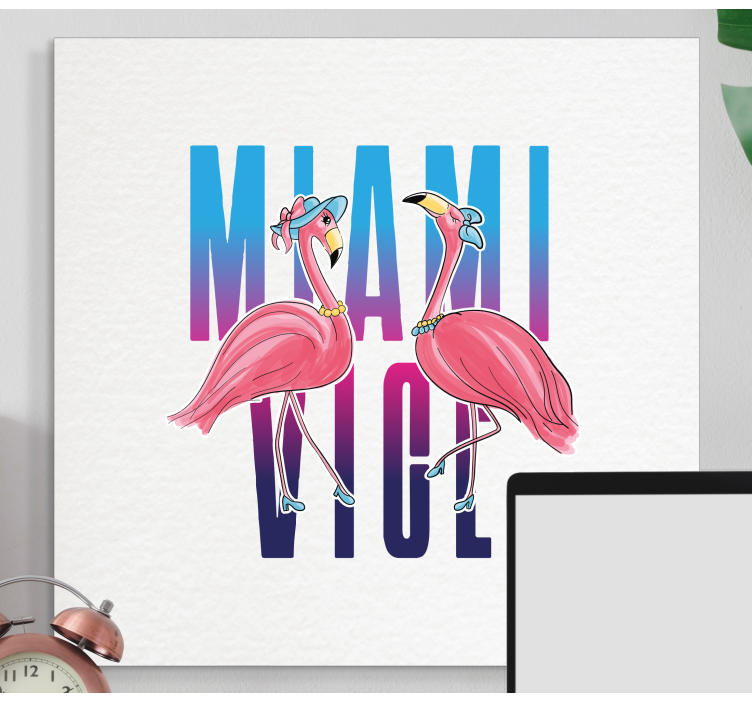 Miami vice flamingo design állati vászonképek - TenStickers