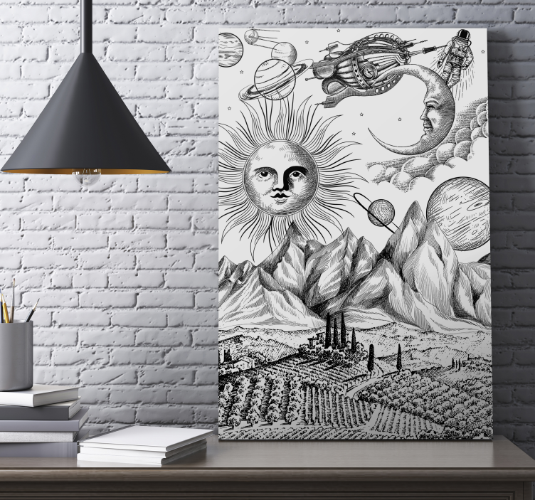 Nagy univerzum kollázs vászon művészeti nyomatok - TenStickers