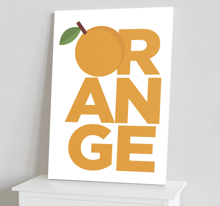 Narancssárga szöveg gyümölcs vinil vászon - TenStickers