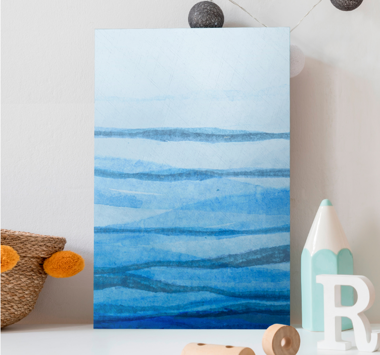 Ombre hatású stipes kék árnyalatú modern vászon - TenStickers