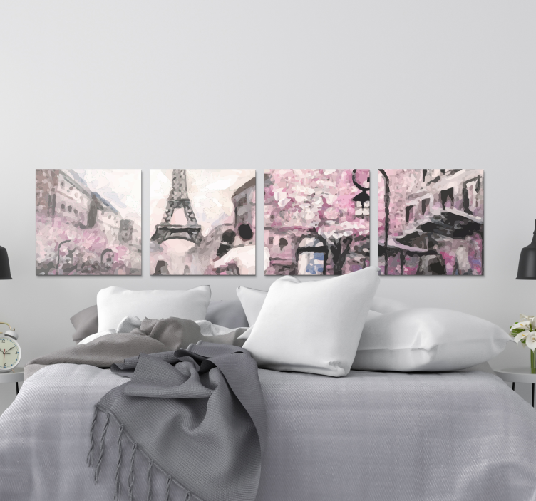Personas parejas en parís canvas print - TenStickers