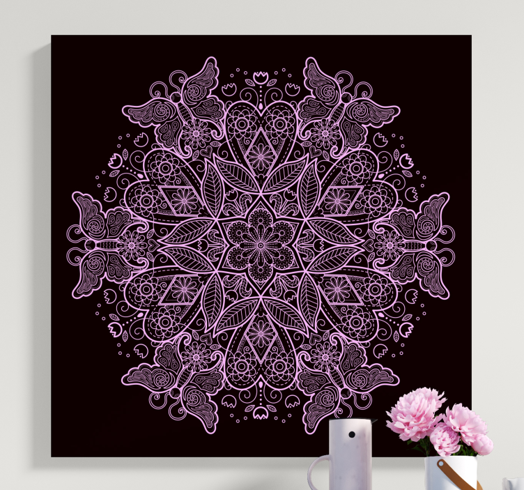 Pillangó mandala pillangó vászon fal art - TenStickers