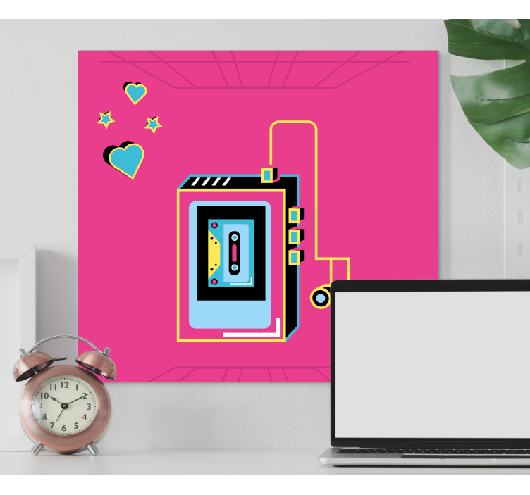 Retro kazetta szerelem vászon zene - TenStickers