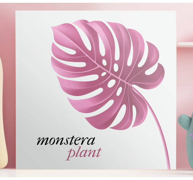 Rózsaszínű minimalista monstera stílusú idézet vászon művészet - TenStickers