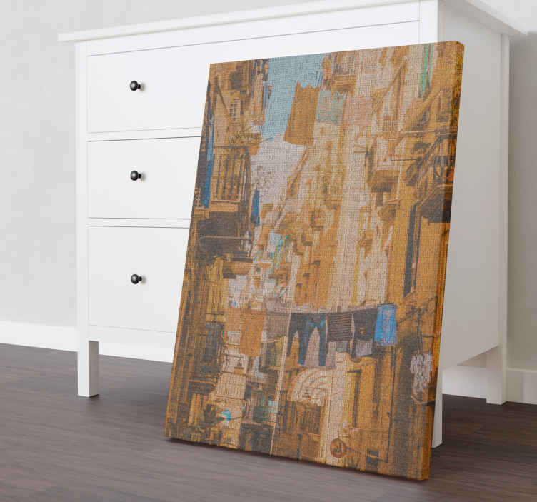 Szárítókötél akasztón nápolyi vászonképekben - TenStickers