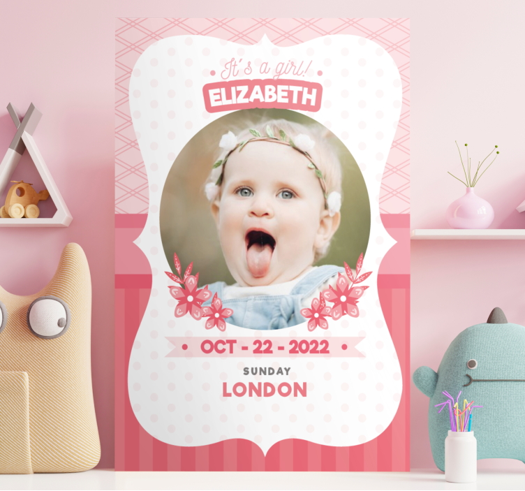 Személyre szabott rózsaszín közlemény vászon óvoda - TenStickers