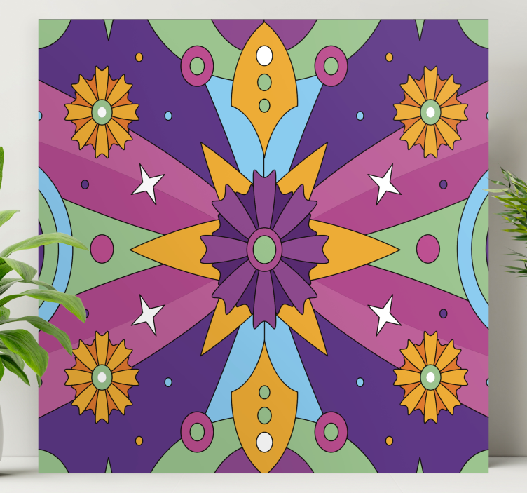 Színes geometriai minta vászon absztrakt - TenStickers