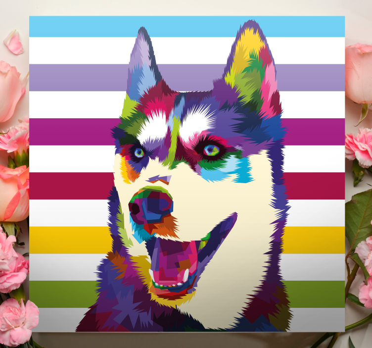 Színes husky portré táblázatok kutyák - TenStickers