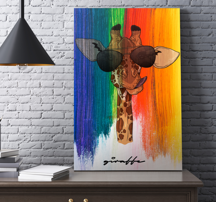 Szivárványos zsiráf állati vászonképek - TenStickers