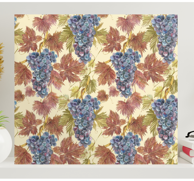 Szőlő és levelek vászon gyümölcsök - TenStickers