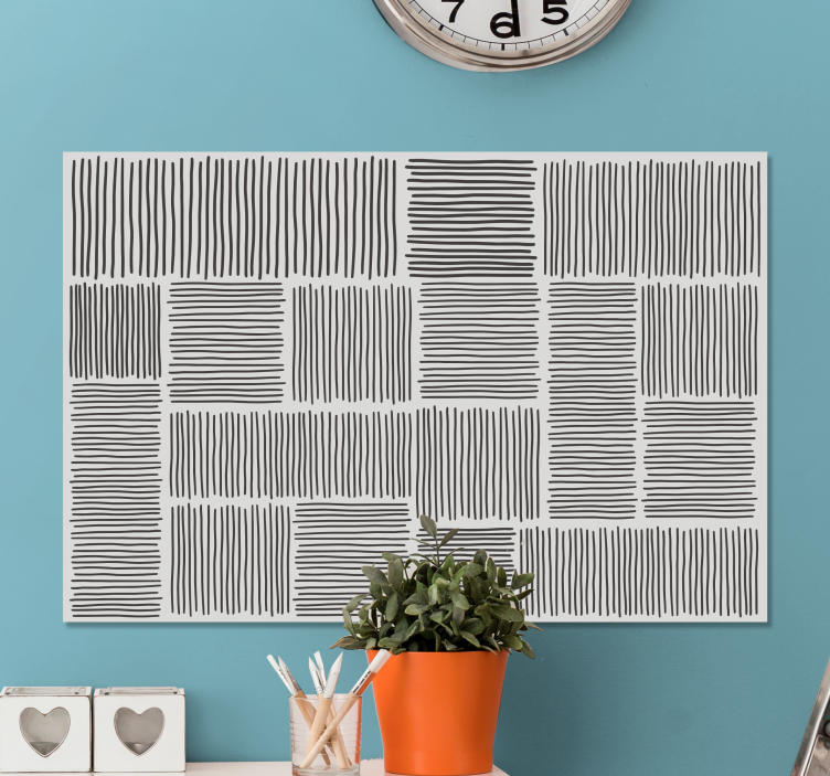 Texturált fekete vonalak vászon buddha - TenStickers