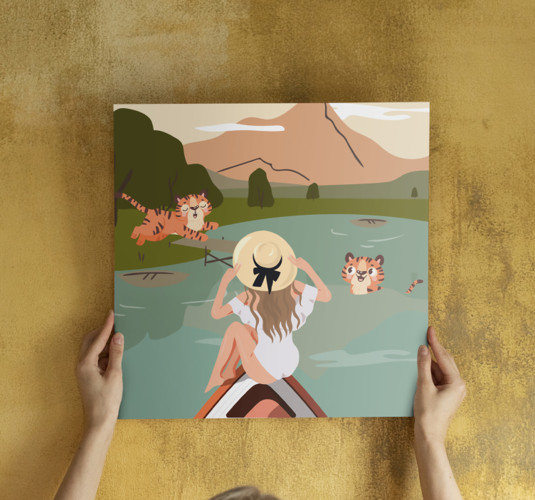 Tigrisek a természetben vászon állatok - TenStickers