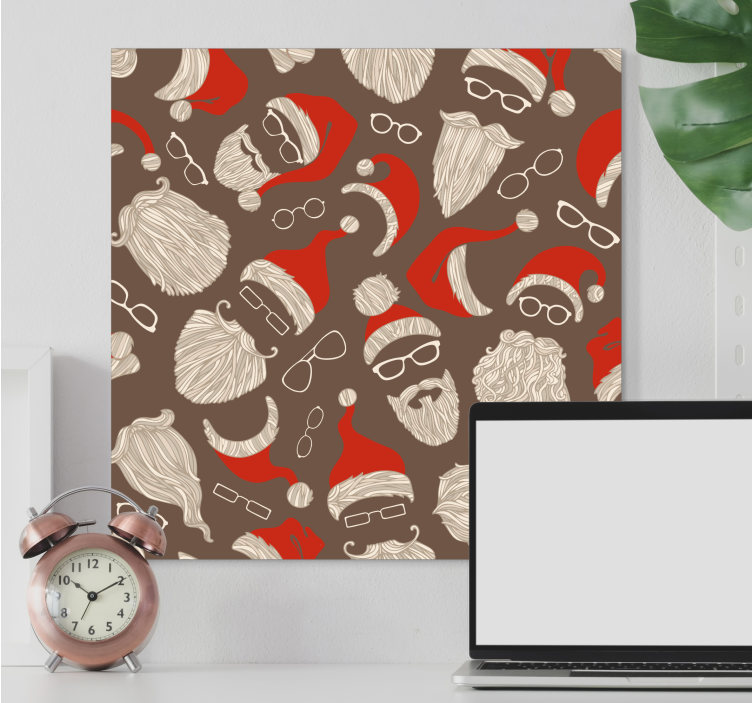 Ünnepi mikulás arcok vászon Állatok - TenStickers