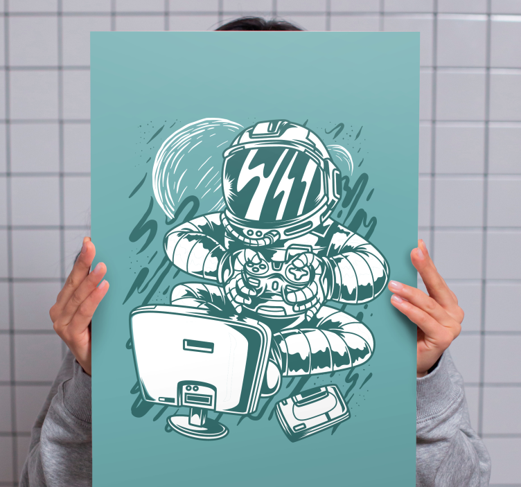 Űrhajós játékos szórakozás vászon videójátékokról - TenStickers