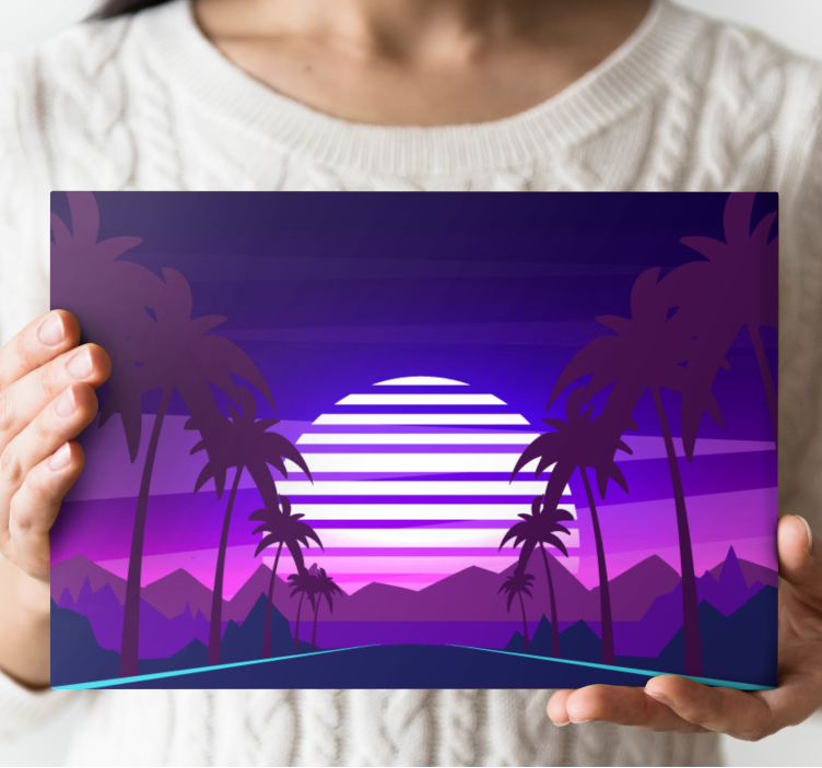 Vaporwave stílusú autópálya retro vászon - TenStickers