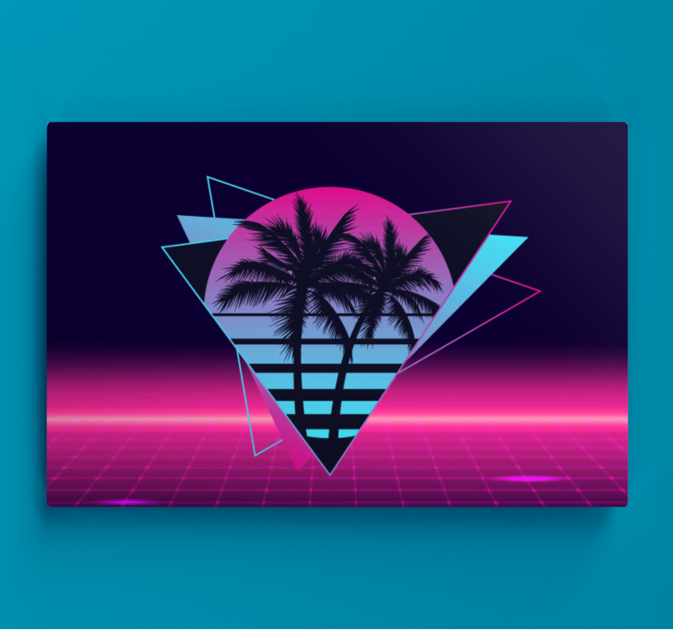 Vaporwave stílusú pálmafa retro vászon - TenStickers