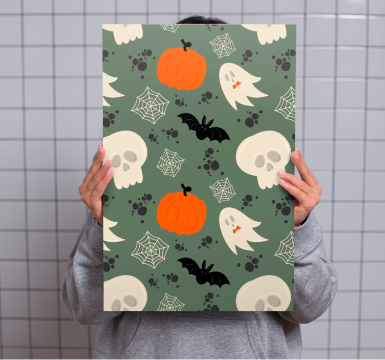 Vászon dinoszaurusz halloween témájú elemekkel - TenStickers