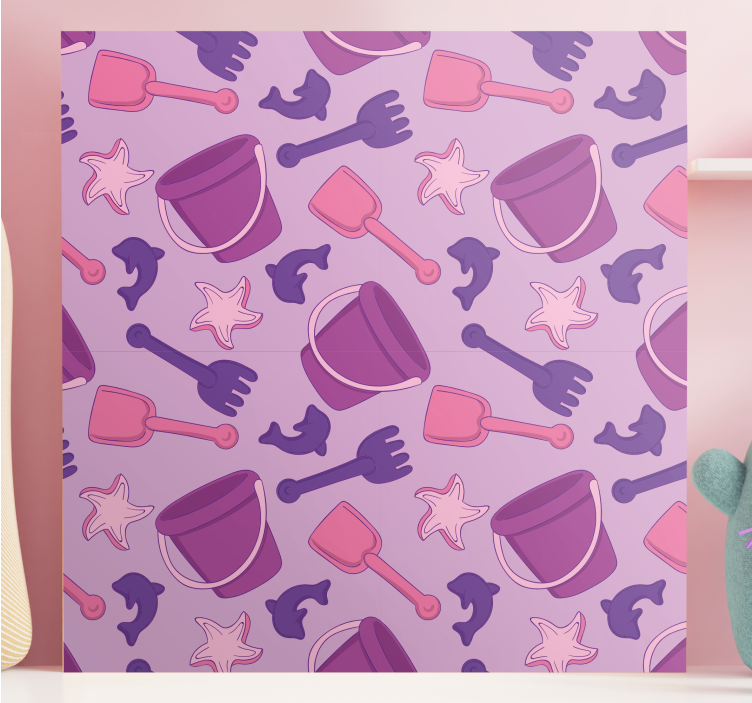 Vászon geometriai gyermekek - strandjáték mintázat - TenStickers