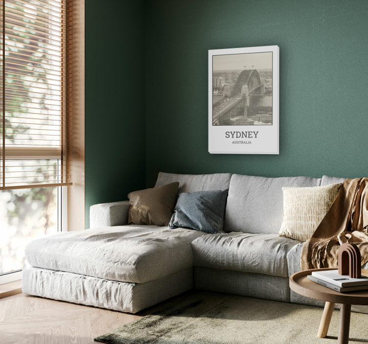 vászon városok és országok sydney blanco és néger - TenStickers