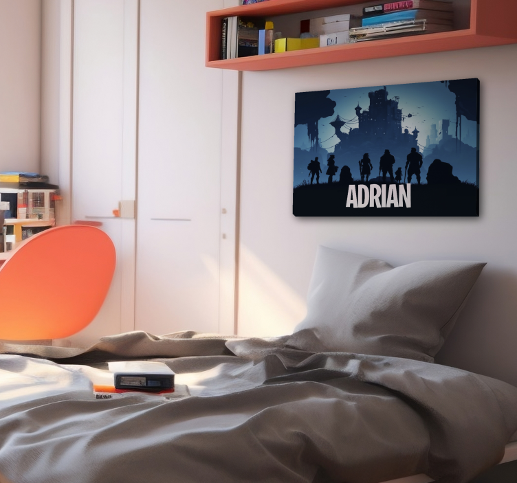 vászon videojátékokról kék epikus kastély - TenStickers