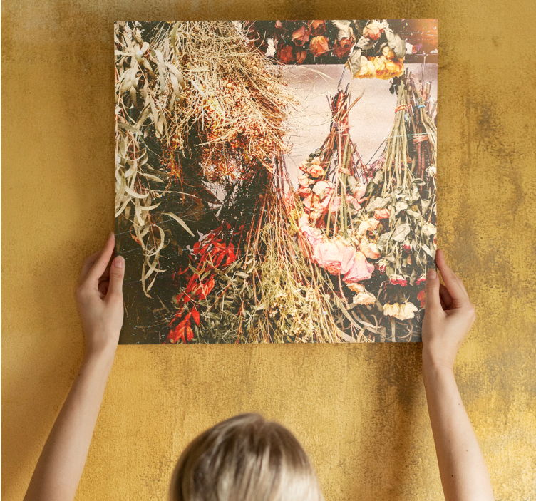 Vászon virágok és növények - szárított virágkompozíciók - TenStickers