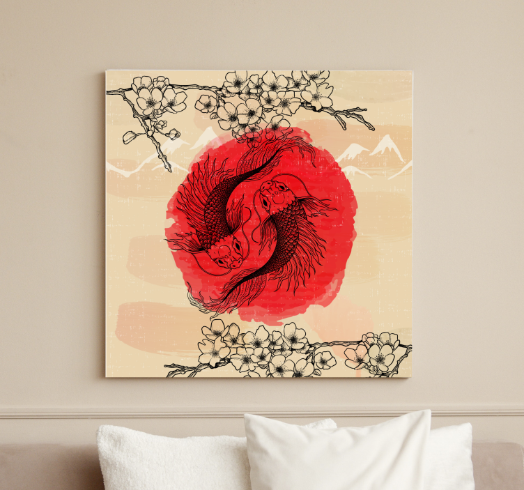 Ying yang halak halvászon - TenStickers