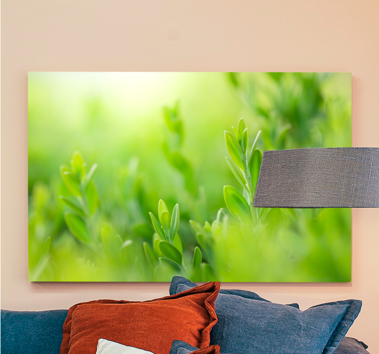 Zöldellő közelség vászon virágok és növények - TenStickers