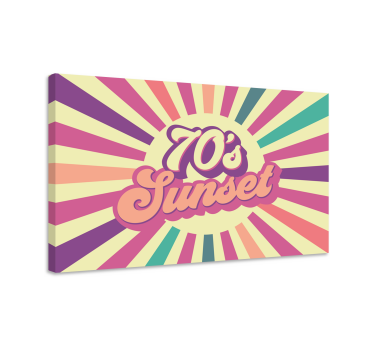 70-es évek geometriai nap vászon fal művészet - TenStickers