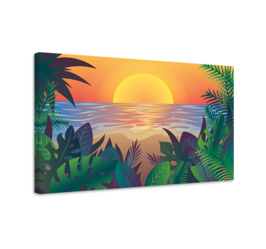 Retro sun bearch táj fal művészet - TenStickers