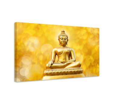 Arany háromrészes buddha falvászon - TenStickers