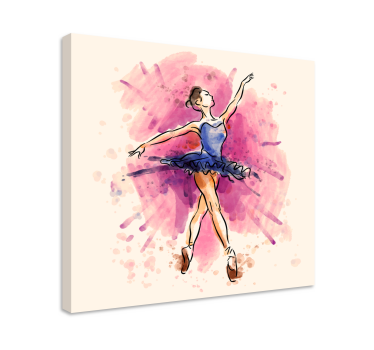 Lila balerina vászon fal művészet - TenStickers
